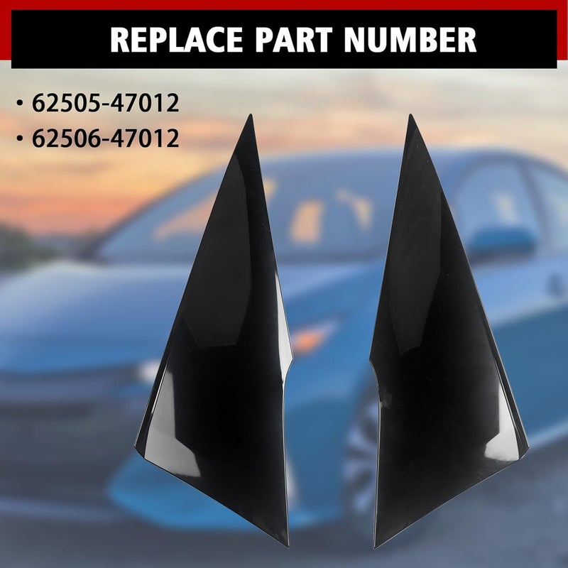 ZONFANT 2 Pcs Left and Right Rear Quarter Molding Cover Compatible with Toyota Vehicle 2016-2021 Prius, Replace#62505-47012 62506-47012 - Image 2